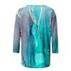 3/4 Length Sleeve Womens Tops Cute Summer Crewneck Shirts Casual Floral Print Trendy Blouses Comfy Loose T-Shirts view 4