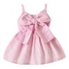 Toddler Baby Girls' Dress Pink Blue Striped Sling Sleeveless Bow Princess Dress Newborn Boy Baby Gift (Pink, 12M) view 1