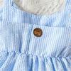 Toddler Baby Girls' Dress Pink Blue Striped Sling Sleeveless Bow Princess Dress Newborn Boy Baby Gift (Pink, 12M) view 4