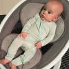 Aablexema Baby Footless Pajamas Zipper with Mitten, Rayon from Bamboo, Infant Long Sleeve Romper Pjs(Dark Grey,Newborn) view 2