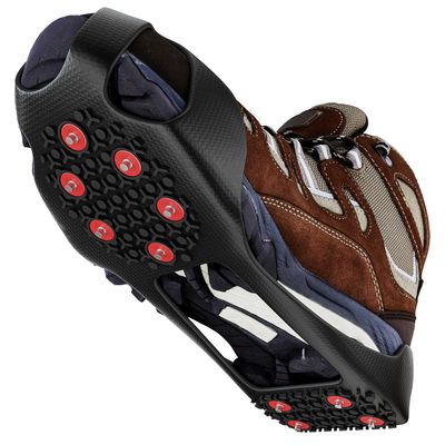GT20 Light Ice Snow Grips Cleat Crampons Over Shoe/Boot Traction Cleat Slip-on Stretch Footwear (Balck, Large)