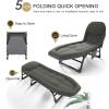 Plerile Portable Folding Camping Cot, Adjustable 4-Position Chaise Lounge Chair with Mattress, Outdoor Reclining Sleeping Bed for Camping Pool Beach and Patio (Color : Houndstooth) view 3