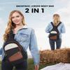 LOVEVOOK Sling Bag for Women, Sling Backpack Crossbody Bag Convertible, Small Diaper Bag Hiking Daypacks Water-resistant, Travel Shoulder Bag Chest Bag, Black Brown Beige view 3