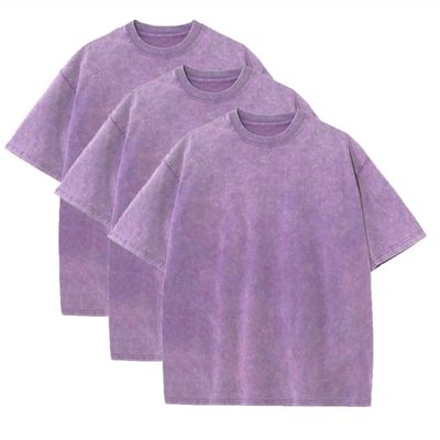 3 Pcs Men's Oversized Heavy Cotton Summer T-Shirts Vintage Tee Loose Fit Short Sleeve Casual Tshirts for Men Women