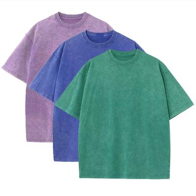3 Pcs Men's Oversized Heavy Cotton Summer T-Shirts Vintage Tee Loose Fit Short Sleeve Casual Tshirts for Men Women