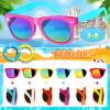 24 Pack Kids Sunglasses With UV400 Protection - Party Favor for Boys Girls Age 3-8 - Neon Goody Bag Favors for Beach, Pool, Birthday, Graduation Party Supplies - Great Gift view 3
