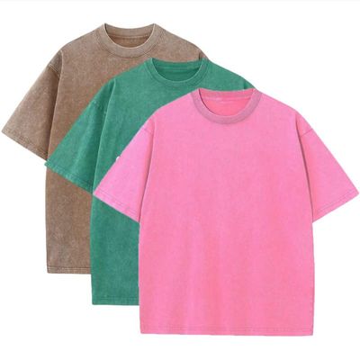 3 Pcs Men's Oversized Heavy Cotton Summer T-Shirts Vintage Tee Loose Fit Short Sleeve Casual Tshirts for Men Women