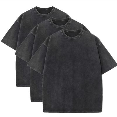 3 Pcs Men's Oversized Heavy Cotton Summer T-Shirts Vintage Tee Loose Fit Short Sleeve Casual Tshirts for Men Women