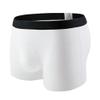 JEsilunmaMY Mens Ice Silk Seamless Boxer Briefs with Pouch Mid Waist Stretch Breathable Underwear Solid Color Comfort Trunks (White-1PC,Large)