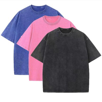 3 Pcs Men's Oversized Heavy Cotton Summer T-Shirts Vintage Tee Loose Fit Short Sleeve Casual Tshirts for Men Women