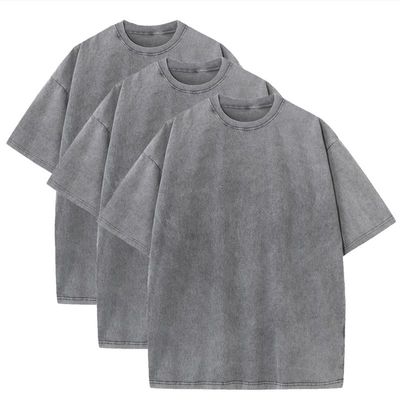3 Pcs Men's Oversized Heavy Cotton Summer T-Shirts Vintage Tee Loose Fit Short Sleeve Casual Tshirts for Men Women