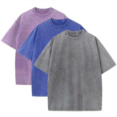 3 Pcs Men's Oversized Heavy Cotton Summer T-Shirts Vintage Tee Loose Fit Short Sleeve Casual Tshirts for Men Women
