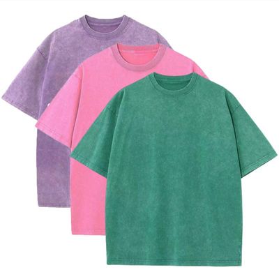 3 Pcs Men's Oversized Heavy Cotton Summer T-Shirts Vintage Tee Loose Fit Short Sleeve Casual Tshirts for Men Women