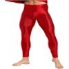 Freebily Men's Compression Tights Leggings Yoga Running Sports Workout Baselayer Ice Silk Pants Burgundy X-Large view 2