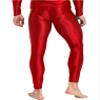 Freebily Men's Compression Tights Leggings Yoga Running Sports Workout Baselayer Ice Silk Pants Burgundy X-Large view 4