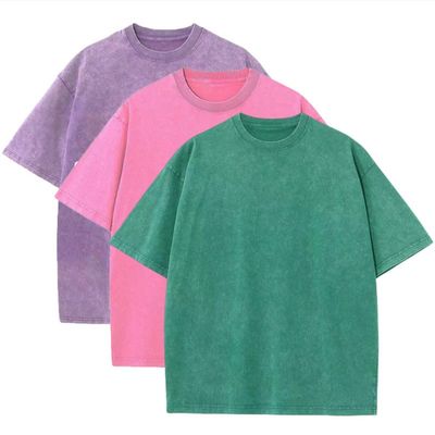 3 Pcs Men's Oversized Heavy Cotton Summer T-Shirts Vintage Tee Loose Fit Short Sleeve Casual Tshirts for Men Women