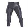 Agoky Men's Glossy Leggings Yoga Skinny Ice Silk Compression Tights Workout Baselayer Pants Dark Grey XX-Large view 1