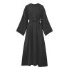2023 Women Islamic Robe Dresses Ladies Muslim National Abaya Dress Loose Fit Solid Long Sleeve Jilbab Prayer Clothes view 3