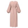 2023 Muslim Dresses for Women Abaya Islamic Dress National Robe Casual Solid Color Long Sleeve Maxi Prayer Clothes view 3