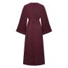 2023 Women Islamic Robe Dresses Ladies Muslim National Abaya Dress Loose Fit Solid Long Sleeve Jilbab Prayer Clothes view 3