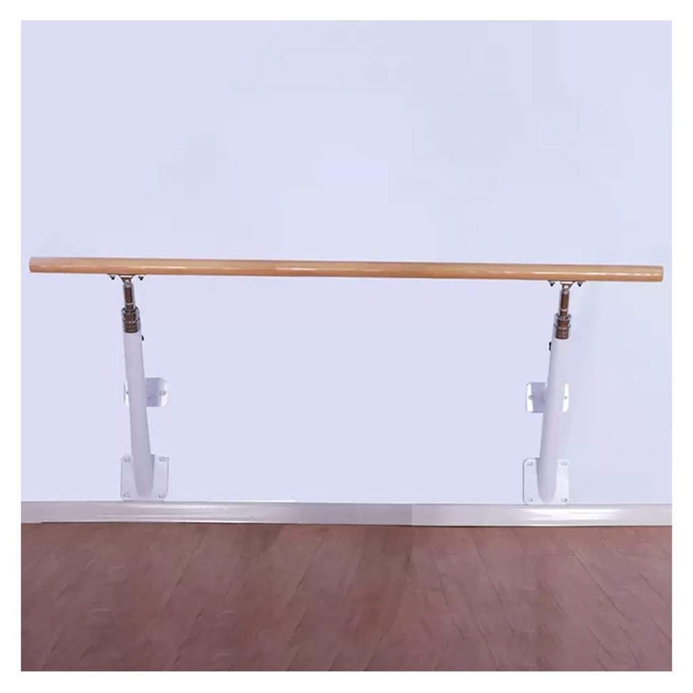 Ballet Barre Wall Mounted Fixed Ballet Barre, Steel Rods and Wooden Handle Extension Rods, Adjustable Height 80-120cm (Size : 2M/6.6FT)
