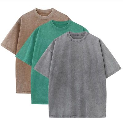 3 Pcs Men's Oversized Heavy Cotton Summer T-Shirts Vintage Tee Loose Fit Short Sleeve Casual Tshirts for Men Women