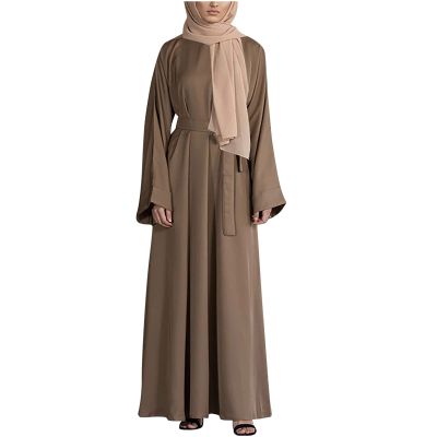 2023 Women Islamic Robe Dresses Ladies Muslim National Abaya Dress Loose Fit Solid Long Sleeve Jilbab Prayer Clothes