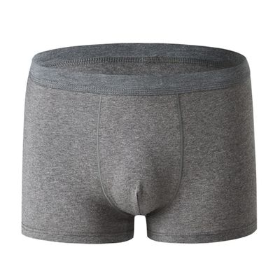 JEsilunmaMY Plus Size Mid Waist Boxer Briefs for Men Stretch Cotton Moisture-Wicking Underwear Soft Comfortable Pouch Trunks (Grey30-1PC,Large)