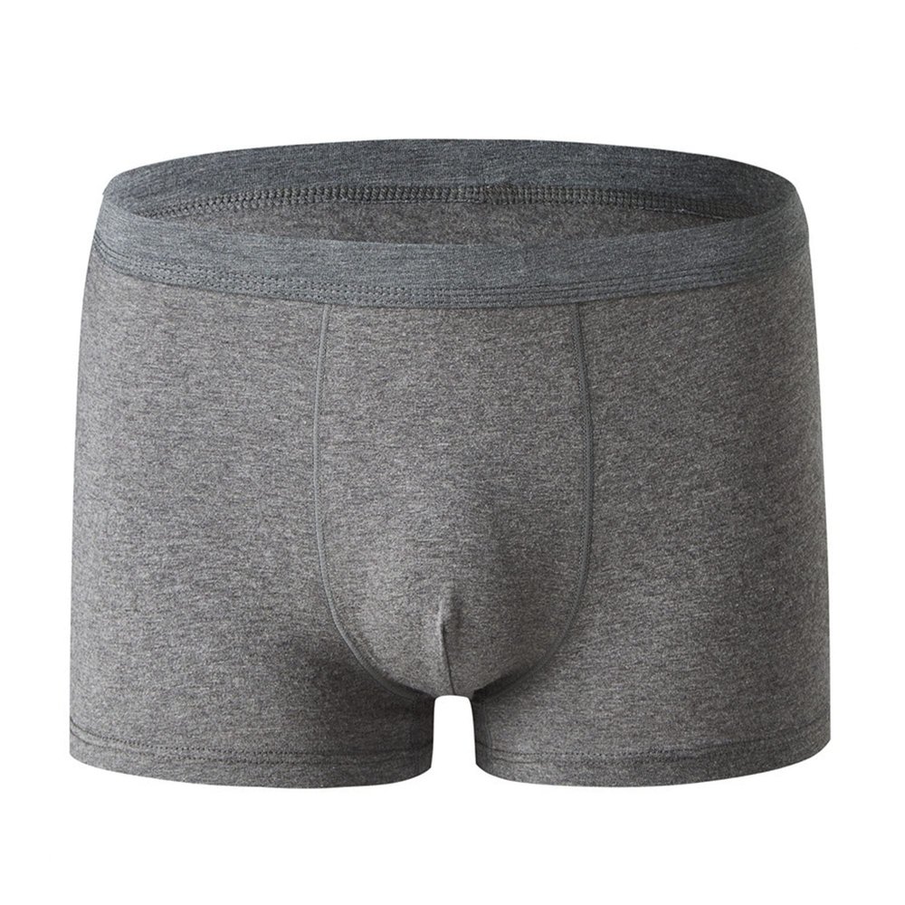JEsilunmaMY Plus Size Mid Waist Boxer Briefs for Men Stretch Cotton Moisture-Wicking Underwear Soft Comfortable Pouch Trunks (Grey30-1PC,Large)