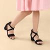 Hehainom Girls Heels Sandals Ankle Cross Strap Black Dress Shoes Toddler Little Big Kid HNDENISE Flower Girl Size 1 Wedding Party Pumps Shoes view 3
