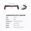 HIMALO 31.8mm Road Bike Bent Handlebar 380mm/400mm/420mm/440mm Racing Handlebars Drop 125mm Reach 80mm Aluminium Alloy Bars (Color : White, Size : 380mm) view 3