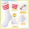 Hillban Sweatband and Stripe Sock Set Neno Wrist Sweat Band Sport Headband Wristband for Men Women 80s Party Accessories(12 Set,Neon Color) view 4