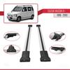Compatible with Suzuki Wagon R+ 1998-2003 Fly Model Car Roof Rack Cross Bar Grey Aluminium 2 Bars view 3