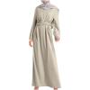 2023 Women's Muslim Dresses Ramadan Prayer Clothes Solid Long Sleeve Abaya Caftan Dress National Dubai Islam Robe view 1