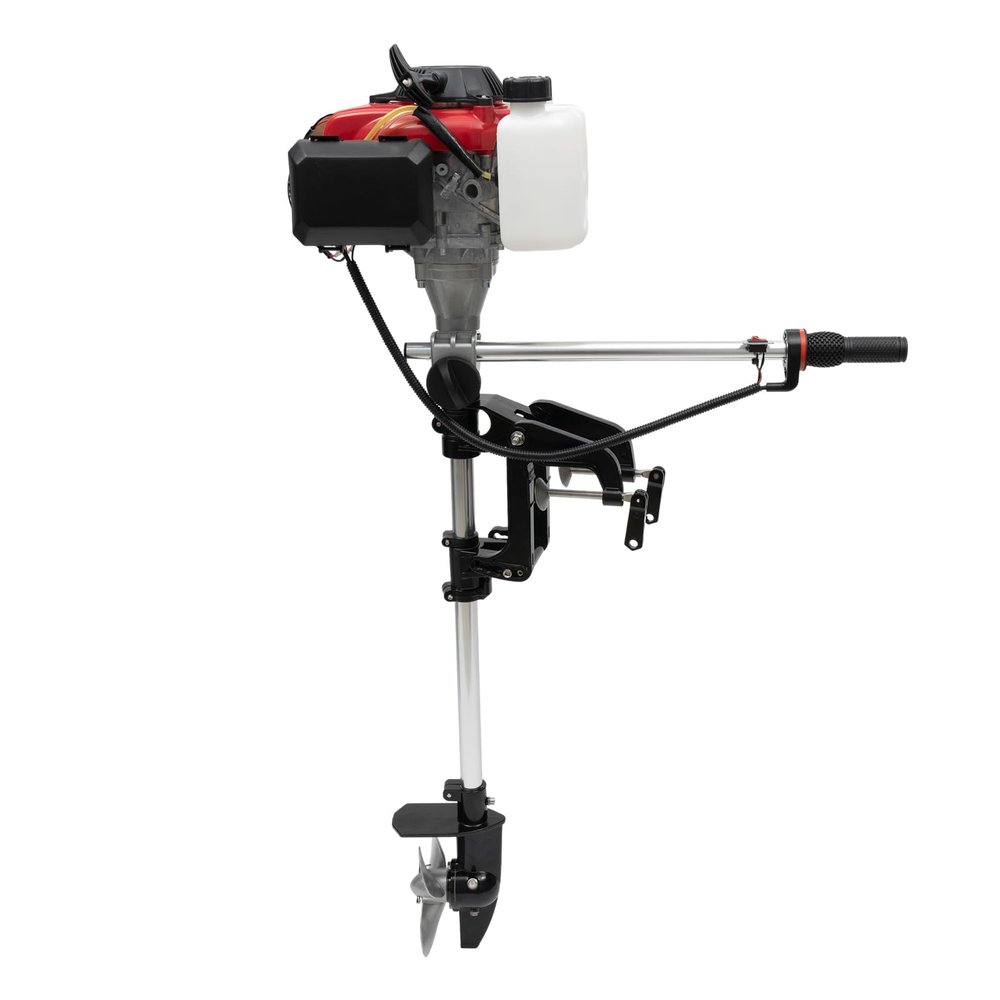 4 Stroke Outboard Motor, 4HP 1.6KW Air Cooling Outboard Fishing Boat Engine Heavy Duty Gasoline Marine Boat Motor for Inflatable Boat Kayak Canoe Sailboat