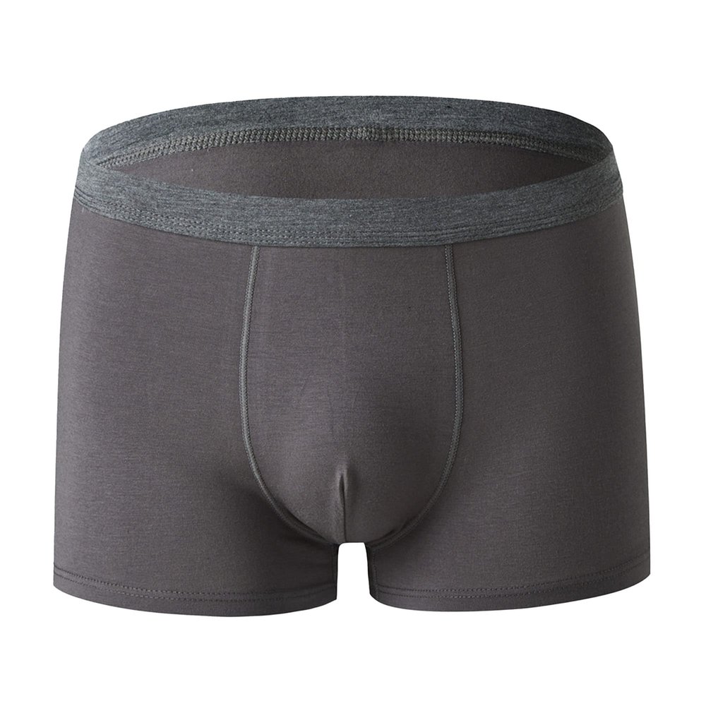 JEsilunmaMY Plus Size Mid Waist Boxer Briefs for Men Stretch Cotton Moisture-Wicking Underwear Soft Comfortable Pouch Trunks (Grey20-1PC,3X-Large)