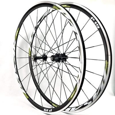 ZECHAO 700C Cycling Wheels,30mm C/V Brakes Road Bike Wheelset Quick Release for 7-8-9-10-11-12 Speed Cassette Racing Wheels Wheelset (Color : Green, Size : 700c-30mm)