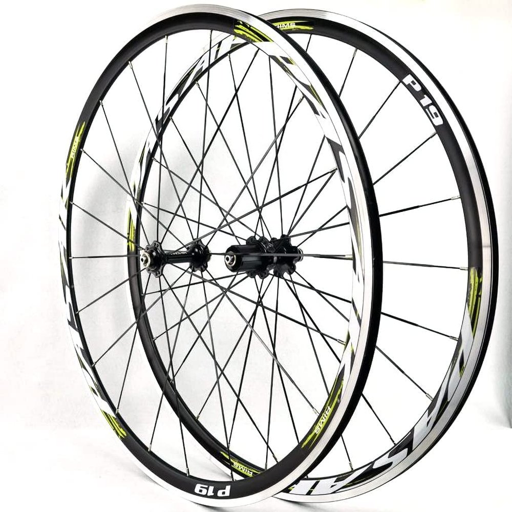 ZECHAO 700C Cycling Wheels,30mm C/V Brakes Road Bike Wheelset Quick Release for 7-8-9-10-11-12 Speed Cassette Racing Wheels Wheelset (Color : Green, Size : 700c-30mm)