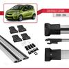 apline Compatible with Chevrolet Spark (M300) 2009-2014 Fly Model Car Roof Rack Cross Bar Grey Aluminium 2 Bars view 4
