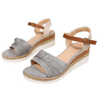 Ladmiple Sandals Women Fashion Topic Open Toe Buckle Ankle Strap Espadrilles Flatform Wedge Casual Sandal