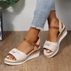 Ladmiple Summer Sandals For Women 2022 Trendy Wedge Sandals for Women Platform Sandals Open Toe Wedge Heels Casual Summer Sandals view 2