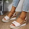 Ladmiple Summer Sandals For Women 2022 Trendy Wedge Sandals for Women Platform Sandals Open Toe Wedge Heels Casual Summer Sandals view 3