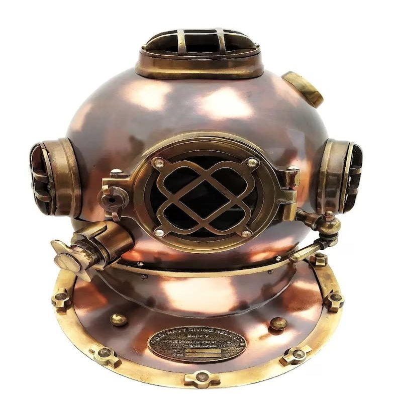 US Navy Marl V Antique Diving Divers Helmet Brass Steel Full Size Maritime Diving Helmet by Better Buy Handicraft