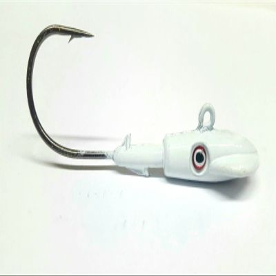 10 "Squid Jig Head Striper Bass Swimbait Lure Ultra Point Hook-White 3/8oz