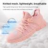 AOE Womens Fashion Walking Running Shoes Ultra Breathable Lightweight Mesh Tennis Shoes Non Slip Gym Workout Sneakers Pink 7women / 6men view 3