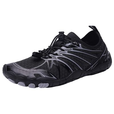 JiuQing Water Shoes Women Men Surf Swim Aqua Sport Shoes Quick Dry Elastic Adjustable Beach Barefoot Shoes for Fitness Walking,Black,11