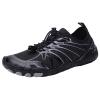 JiuQing Water Shoes Women Men Surf Swim Aqua Sport Shoes Quick Dry Elastic Adjustable Beach Barefoot Shoes for Fitness Walking,Black,11 view 1