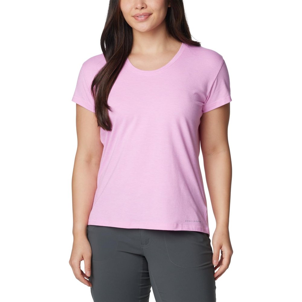 Columbia Women's Sun Trek Short Sleeve Tee, Cosmos Heather, X-Small