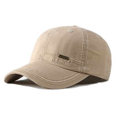 Denim Baseball Cap for Men Vintage Sports Hats Adjustable for Fishing, Camping, Running (Beige)