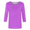 3/4 Length Sleeve Shirts for Women 2024 Casual Summer Blouses Crewneck Floral Printed Cute Tops Loose Fit Pullover view 3